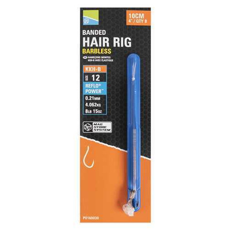 Preston Przypon z Gumką BANDED HAIR RIG KKH-B 10cm r. 10 0,24mm Barbless