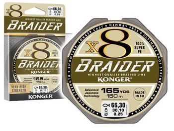 Konger Plecionka Braider X8 0,06mm 150m Fluo Green