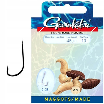 Gamakatsu Haczyki z przyponem Maggots roz. 10 1010B