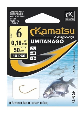 Kamatasu UMITANAGO Haczyki z Przyponem na Leszcza r.6 10szt