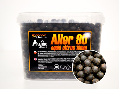 Massive Baits Aller 90 Kulki Zanętowe Squid Citrus 18mm 5kg Wiaderko