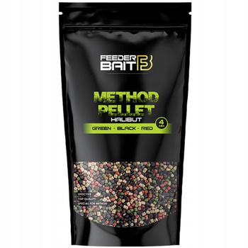 Feeder Bait Pellet 4mm 800g Halibut Green & Black & Red