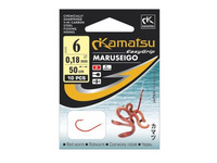 Kamatsu Maruseigo Robak czerwony Haczyki z Przyponem r.6 10szt