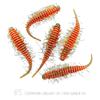 Fish Bay Robak WORM Hairy 4,5cm - kolor 5 zielono-czerwony motor oil UV 5szt.