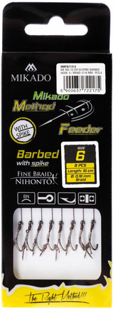 Mikado PRZYPON METHOD FEEDER z Igłą Hak z zadziorem nr 14 Plecionka: 0.10mm 10cm