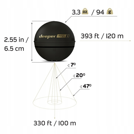 Echosonda DEEPER Smart Sonar CHIRP PLUS 3 + 