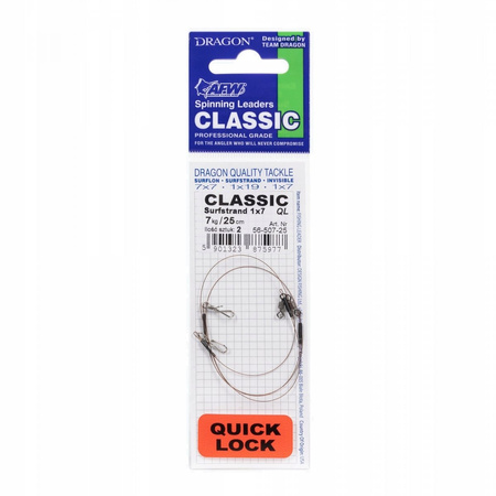 Dragon Przypon CLASSIC SURFSTRAND 1x7 13kg 40cm Quick Lock