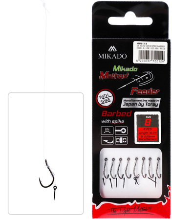Mikado PRZYPON METHOD FEEDER z Igłą  Hak z zadziorem nr 12 Żyłka: 0.23mm 10cm