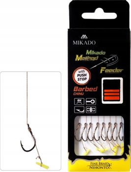 Mikado PRZYPON METHOD FEEDER Push Stop  Hak nr 8 Plecionka 0,14mm 10cm