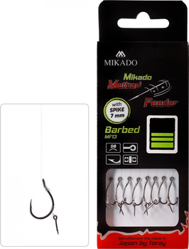 Mikado PRZYPON METHOD FEEDER z Igłą  Hak z zadziorem nr 4 Żyłka: 0.28mm 10cm