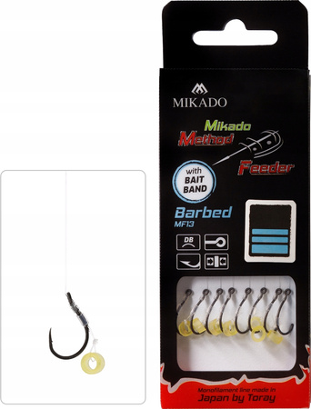 Mikado PRZYPON METHOD FEEDER z gumką  Hak nr 6 Żyłka: 0.25mm 10cm