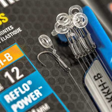 Preston Przypon z Gumką BANDED HAIR RIG KKH-B 10cm r. 10 0,24mm Barbless