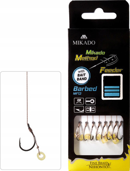 Mikado PRZYPON METHOD FEEDER z gumką  Hak nr 4 Plecionka: 0.16mm 10cm