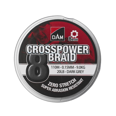 DAM Plecionka CROSSPOWER 8-BRAID 0,10mm 110m Dark Grey