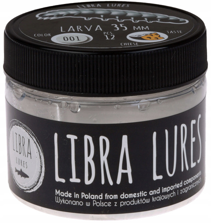 Libra Lures Guma Larva 35 - 001 White - Cheese