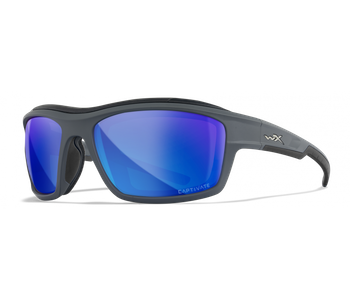 Wiley X Okulary WX OZONE Captivate Polarized Blue Mirror Matte Grey Frame CCOZN09