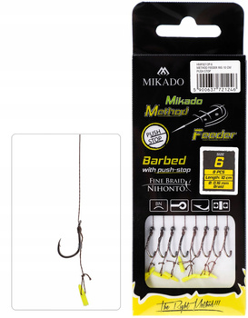 Mikado PRZYPON METHOD FEEDER Push Stop  Hak nr 6 Plecionka 0,16mm 10cm