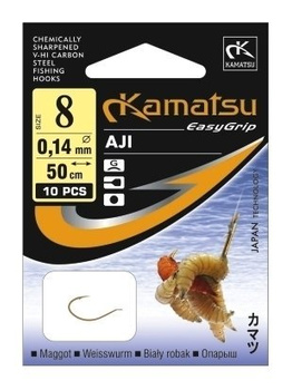 Kamatsu Aji Robak Biały Haczyki z Przyponem r.8 10szt