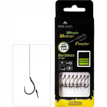 Mikado Przypon MF z igłą hak bez zadziora #4 plecionka 0,16mm/10cm 8szt