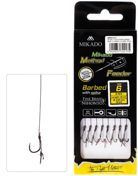 Mikado PRZYPON METHOD FEEDER z Igłą Hak z zadziorem nr 14 Plecionka: 0.10mm 10cm