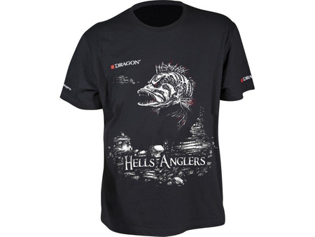 Dragon Koszulka T-shirt HELLS ANGLERS Okoń Czarna XXL
