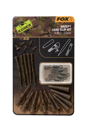 FOX Edges Camo Safety Lead Clip Zestaw Bezpieczny Klips
