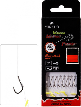 Mikado PRZYPON METHOD FEEDER Push Stop Hak z zadziorem nr 6 Żyłka: 0.28mm 10cm