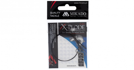 Mikado Przypon Stalowy X-PLODE z Krętlikiem i Agrafką 25cm 10kg 2szt.