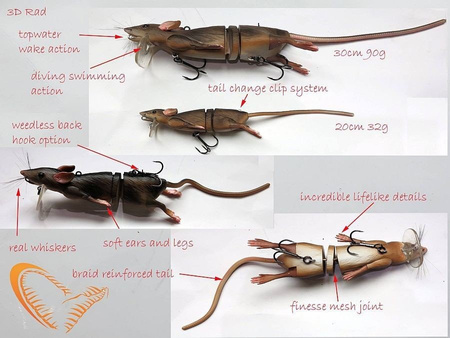 Savage Gear 3D RAD Szczur 30cm 86g Brown Brązowy