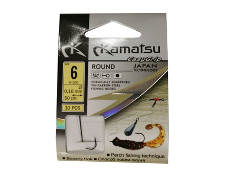 Kamatsu Round Trok Haczyki z Przyponem r.6 10szt