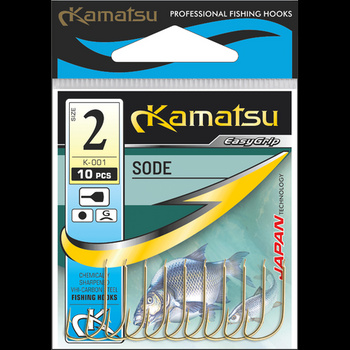 Kamatsu Haczyki Sode r. 4 złote z łopatką 10szt