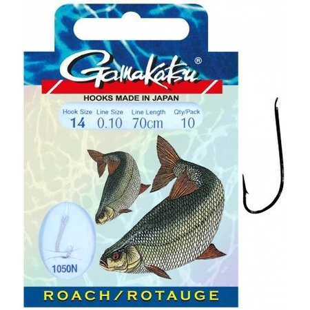 Gamakatsu Haczyki z przyponem Roach roz. 10 1050N