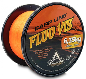 Anaconda Żyłka Fluo Vis Carp Line 0,36mm 1200m Pomarańczowa
