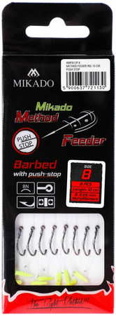 Mikado PRZYPON METHOD FEEDER Push Stop Hak z zadziorem nr 4 Plecionka: 0.28mm 10cm