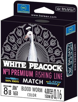Balsax Żyłka White Peacock 0,25mm 100m Bloodworm