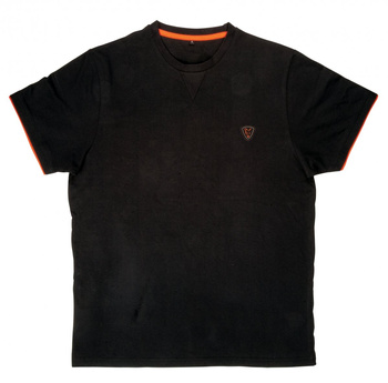 Fox Koszulka Bawełniana BLACK ORANGE BRUSHED COTTON T-SHIRT M