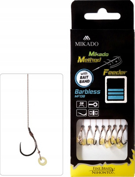 Mikado PRZYPON METHOD FEEDER z gumką  Hak nr 8 Plecionka 0,14mm 10cm