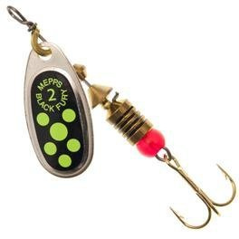 MEPPS Błystka obrotowa Black Fury srebrny/seledynowe kropki 4/8g