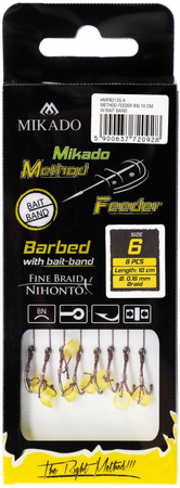 Mikado PRZYPON METHOD FEEDER z Gumką Hak z zadziorem nr 12 Plecionka: 0.12mm 10cm