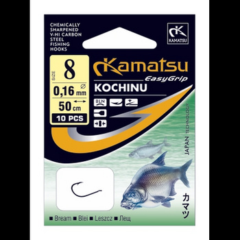 Kamatsu Kochinu  Haczyki z Przyponem r. 6 10szt czarny nikiel