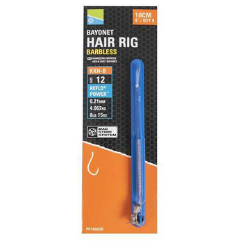 Preston Przypon z Bagnetem BAYONET HAIR RIG KKH-B 10cm r. 12 0,21mm Barbless