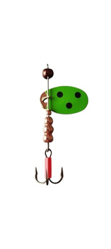 Optima SPINNER 2.0 Błystka obrotowa 4g. Hand Made Green/Black Dots