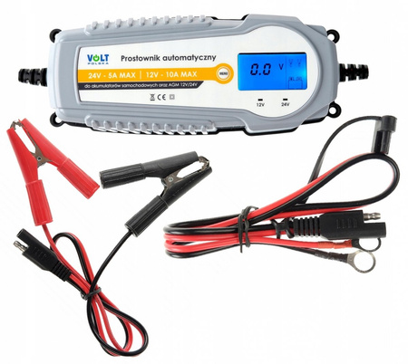 Volt Ładowarka Prostownik Automatyczny 10A LCD 12V 24