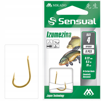 Mikado Haczyki z przyponem Izumezina roz. 4 0,22mm 8szt.
