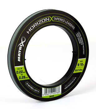 Matrix Żyłka Przypon Strzałowy Horizon X Tapered Leaders 0,22-0,28mm 12m