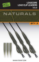 Fox EDGES Naturals Leadcore Power Grip Lead Clip Leaders 50lb