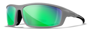 Wiley X Okulary WX GRID Captivate Polarized Green Mirror Matte Cool Grey Frame CCGRD07