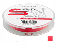 Dragon Plecionka S-Braid x8 Hi-Vis Red 150m 0.12mm