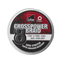 DAM Plecionka CROSSPOWER 8-BRAID 0,10mm 110m Dark Grey