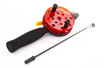 Lucky John wędka podlodowa z kołowrotkiem do podajnika zanętowego LDR 